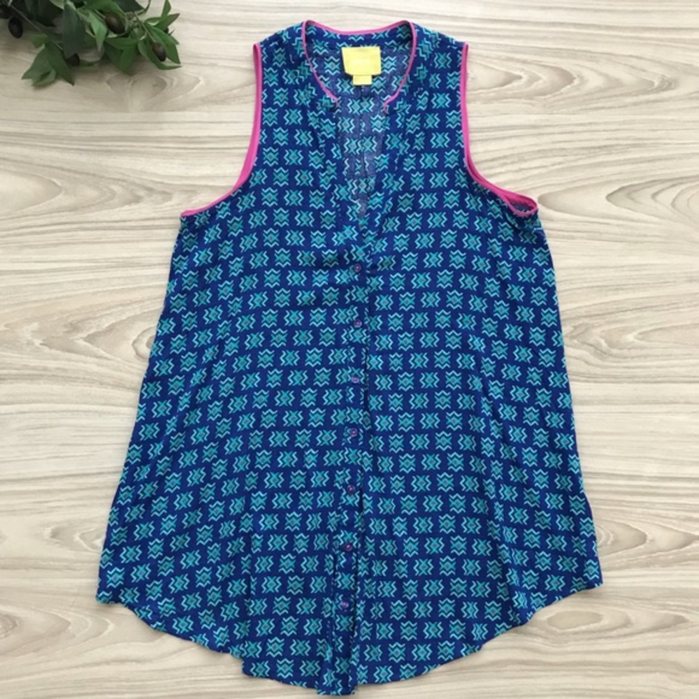 Anthropologie Maeve Top - blue printed